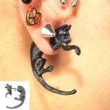 tinxi&Acirc;&reg; 2x Cat Ohrring Ohrstecker Ohrringe Ohrschmuck Ohrklemme Katze im Ohr Gothic Punk